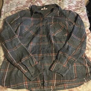 Maurices Gray and Pink Plaid Button Down Shirt